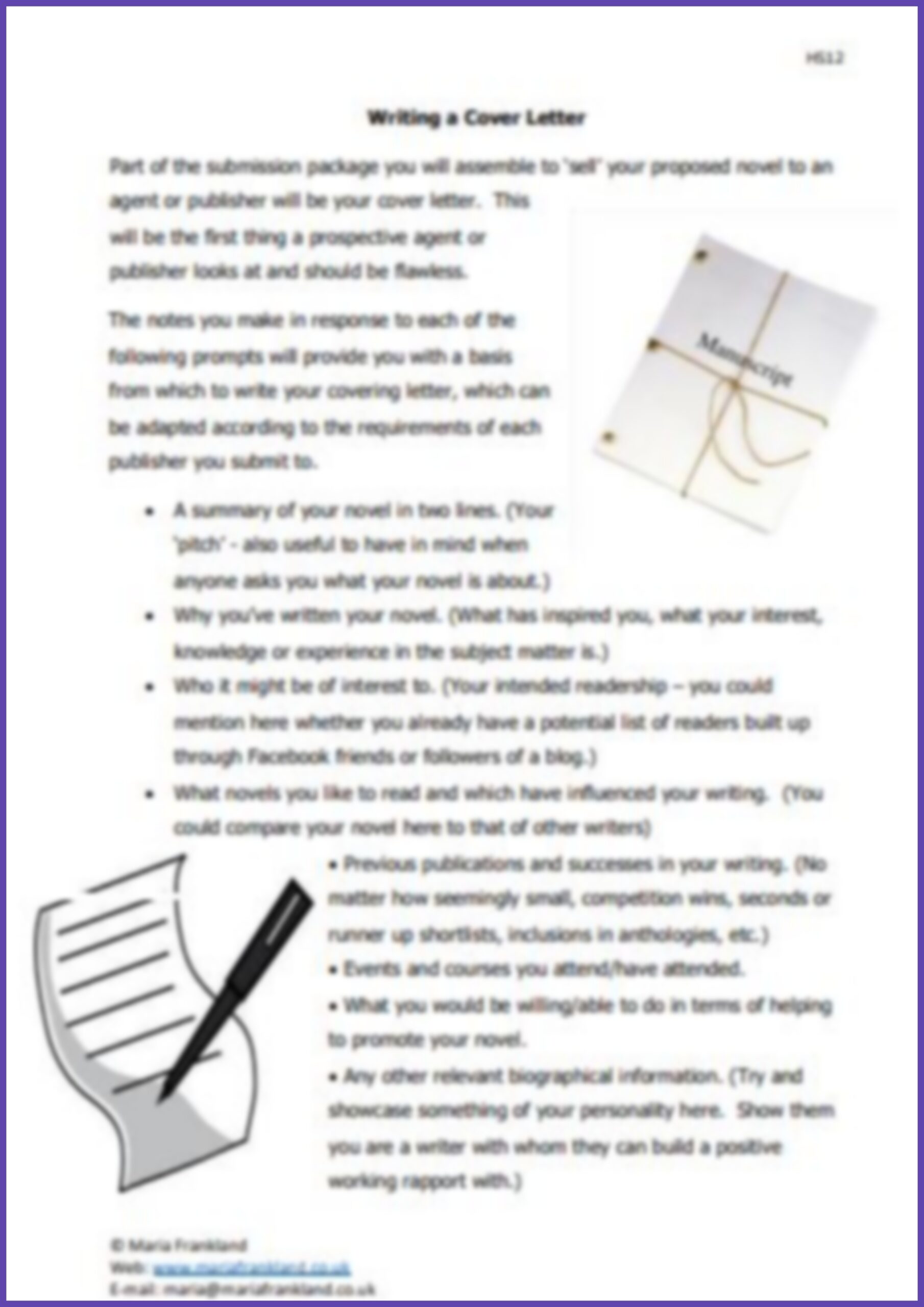 99p (4 sheets) Writing your Cover Letter