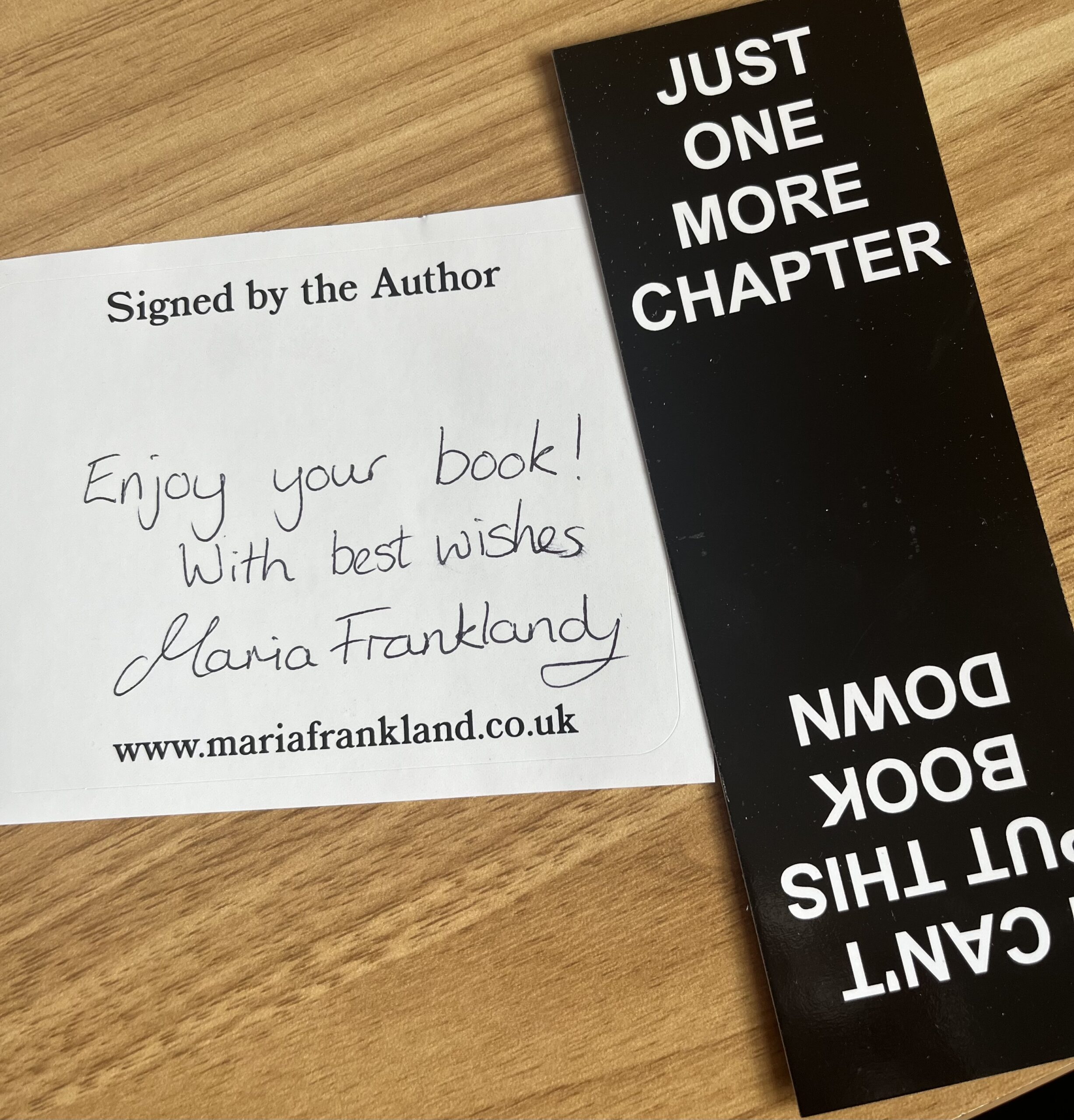 Signed bookplate and bookmark